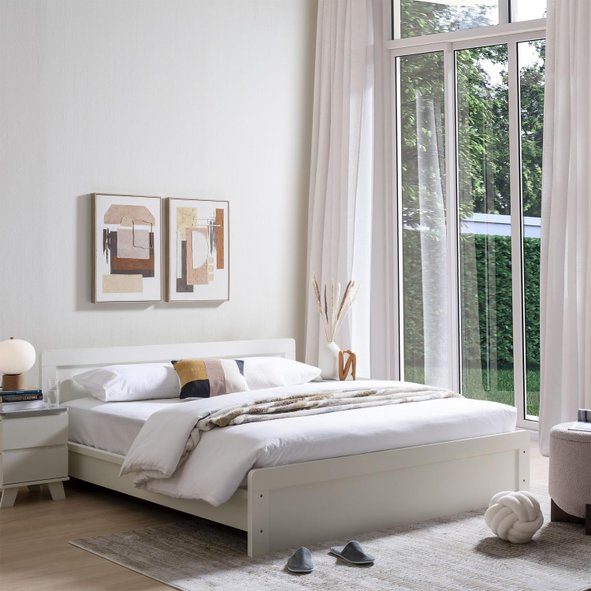 PREMIER KING BED 180X200 CM WHITE